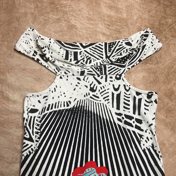 Save the Queen Sun Midi Shift Dress Cowgirl Horse Pop Art Sleeveless Stretch Y2K - Picture 6 of 10